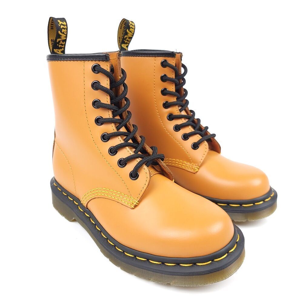 RARE Dr. Martens 1460 Fall Pumpkin Orange Combat Lace Up Boots Halloween Grunge - Picture 10 of 10